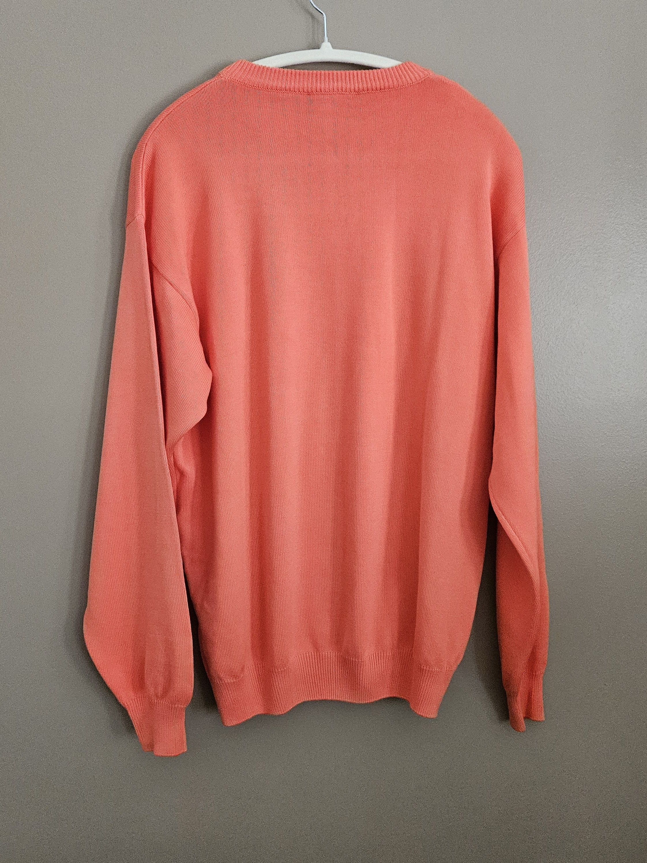 Mens Vintage Bergdorf Goodman 100% Coton Sweater Orange/Salmon Size Xl — image 6 of 7